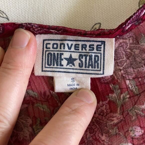 Converse Sheer Floral Blouse, Size S - Picture 5 of 5